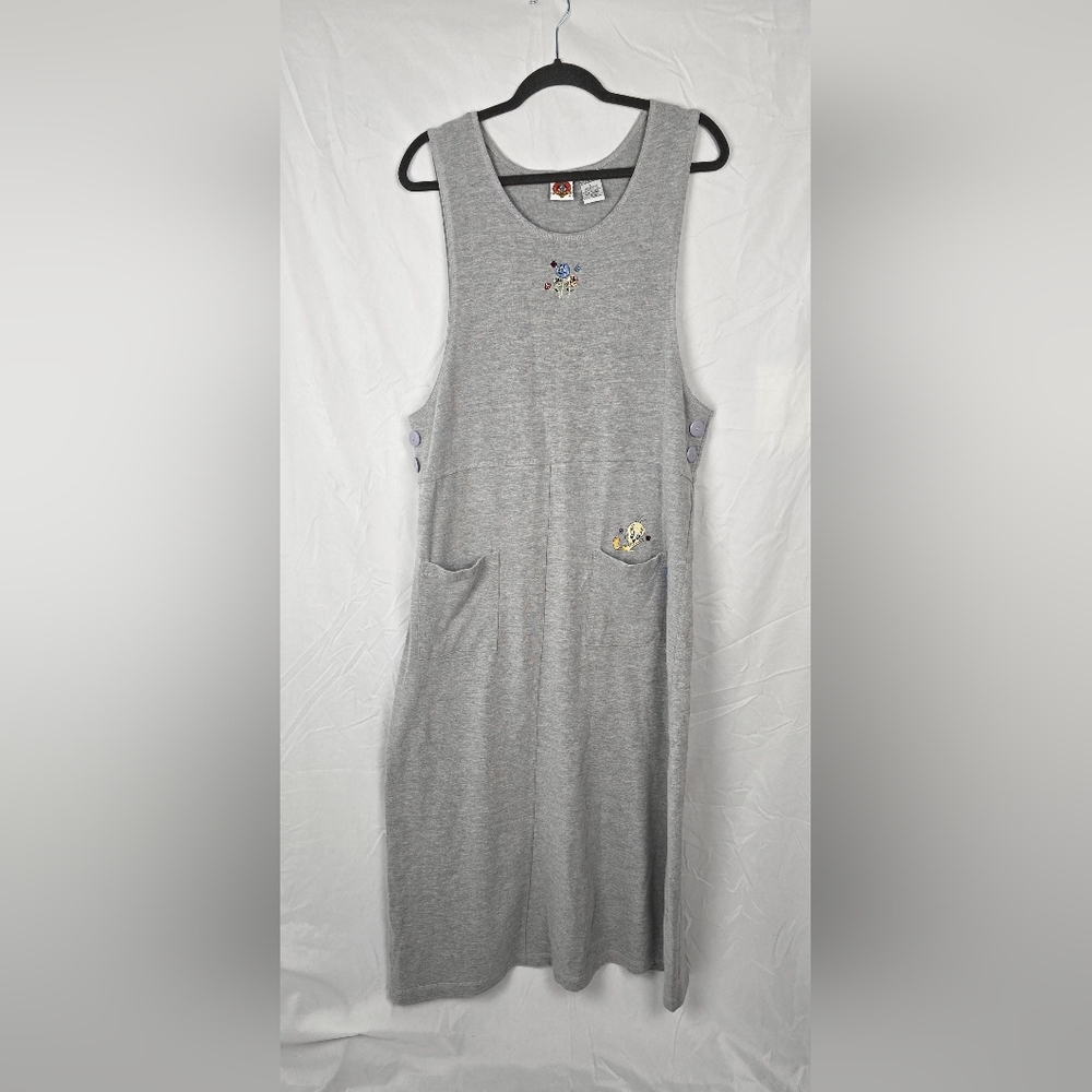 90s Warner Bros. Looney Tunes Embroidered Tweety Cotton Maxi Dress Women’s sz L